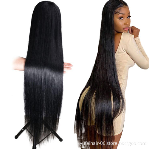 30 32 34 36 38 40 50inch HD/transparent lace human hair wig,nature cuticle aligned 13x4 long straight Lace Front Wigs